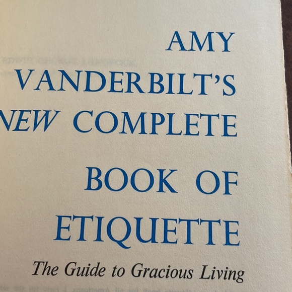 Amy Vanderbilt's New Complete Book of Etiquette 1967 Vintage Book Shelf Decor - Picture 3 of 3